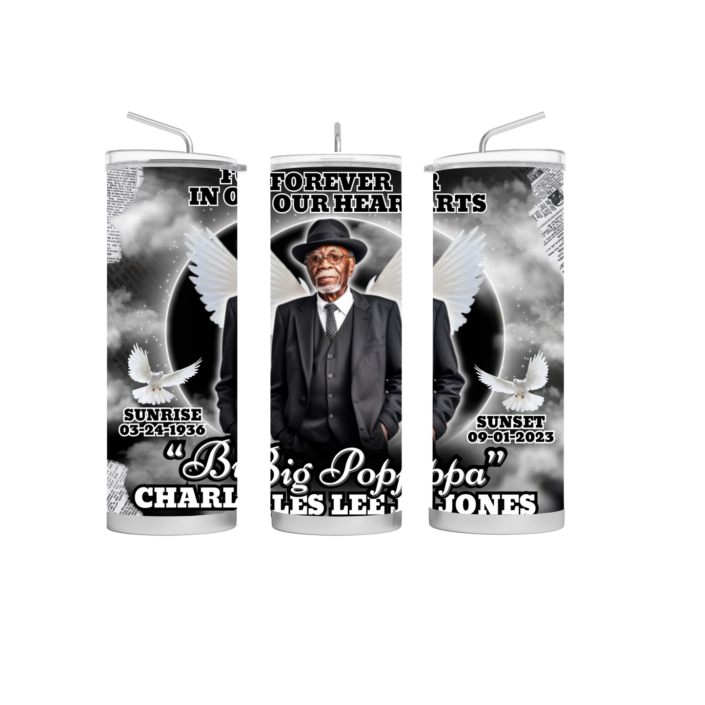 Single Editable Memorial Design (Black)