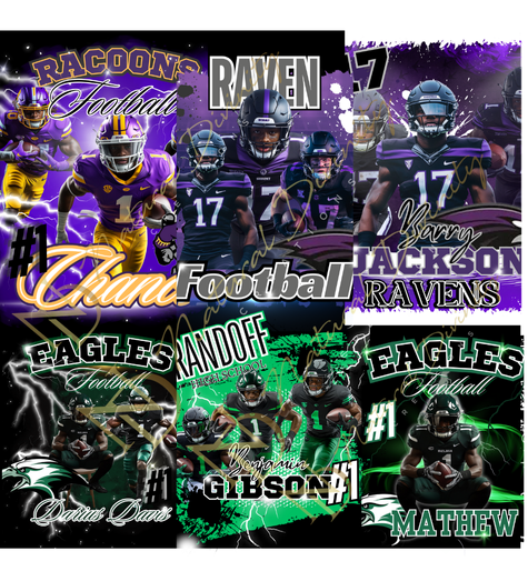 5 Green/Purple Digital Football Design