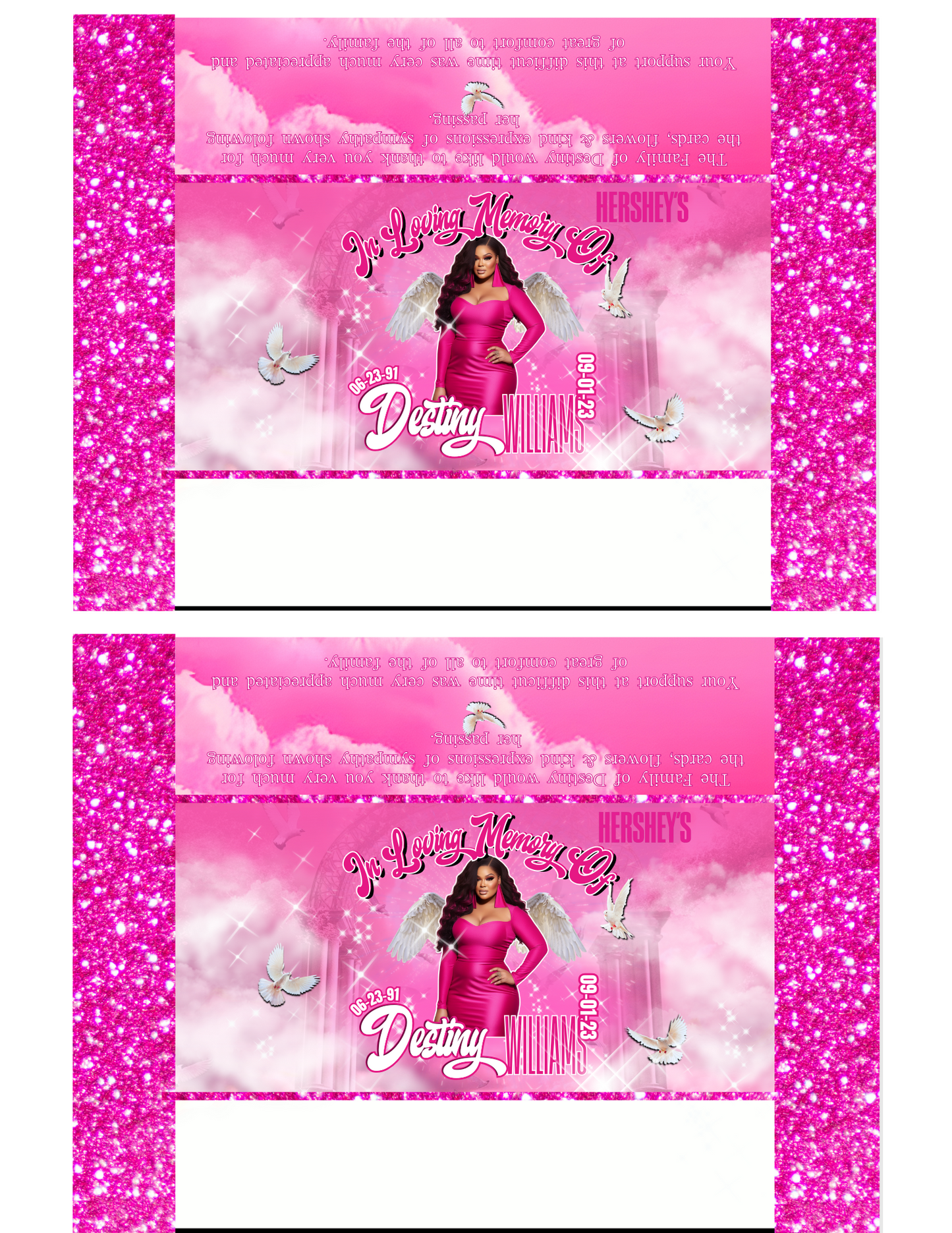 Digital Pink Memorial Treat Favors