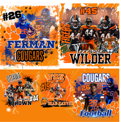5 Orange Digital Football Design