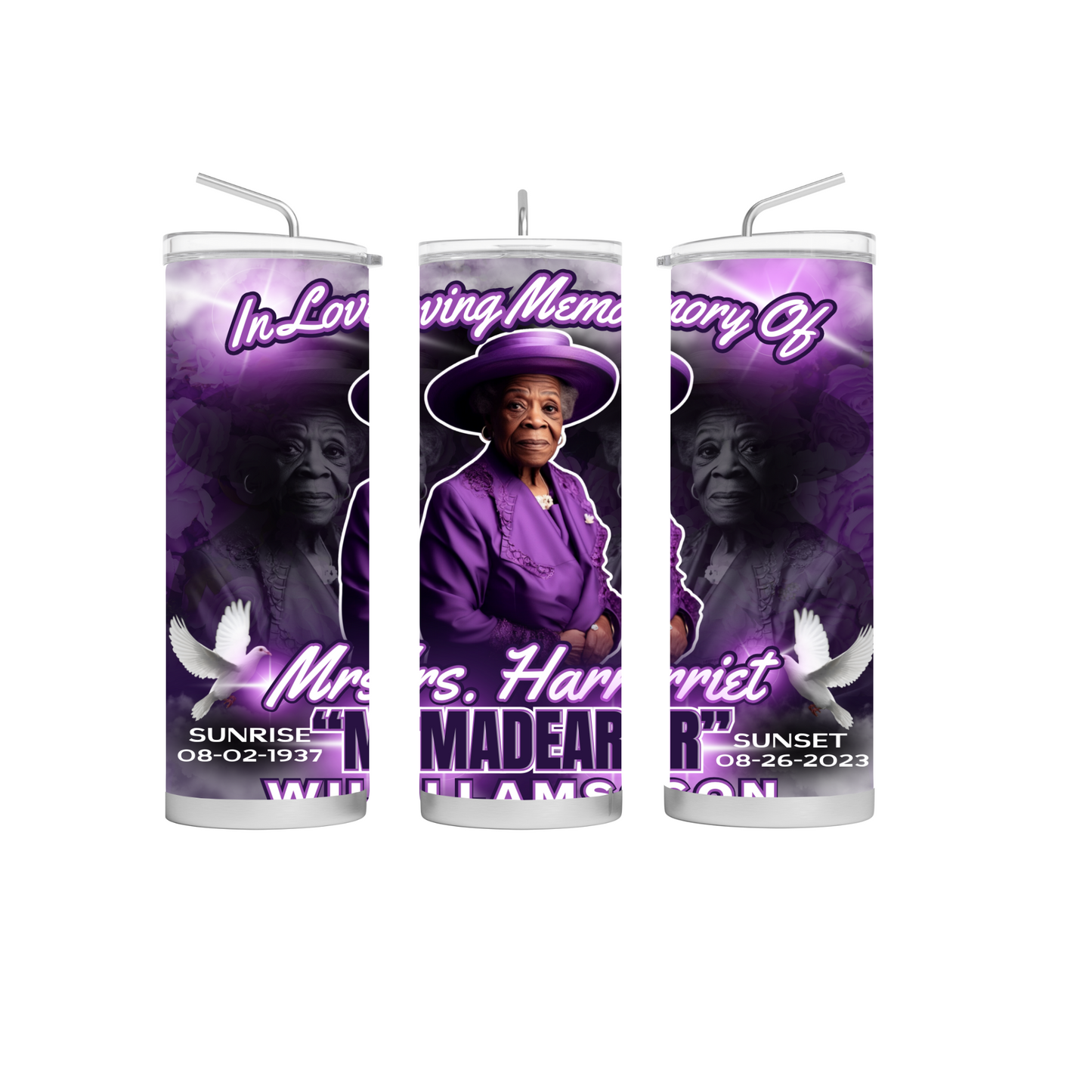 Single Editable Memorial Design (Purple)