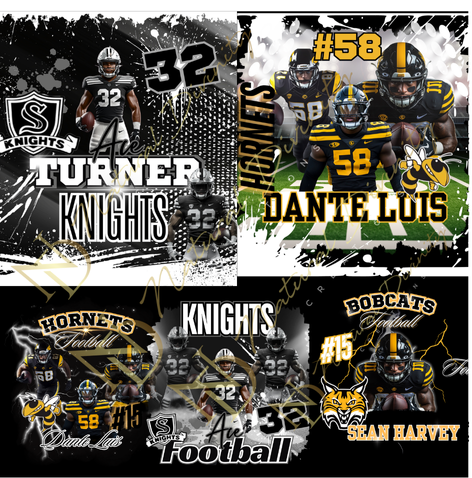 5 Black Digital Football Design