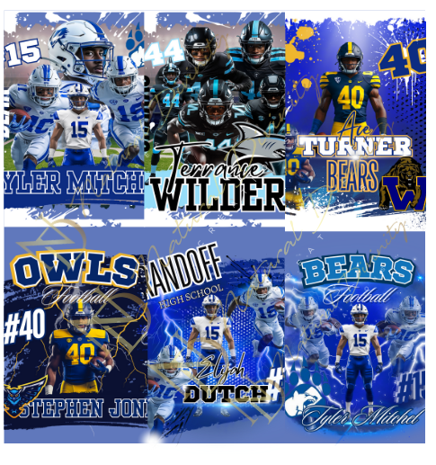 7 Blue Digital Football Design