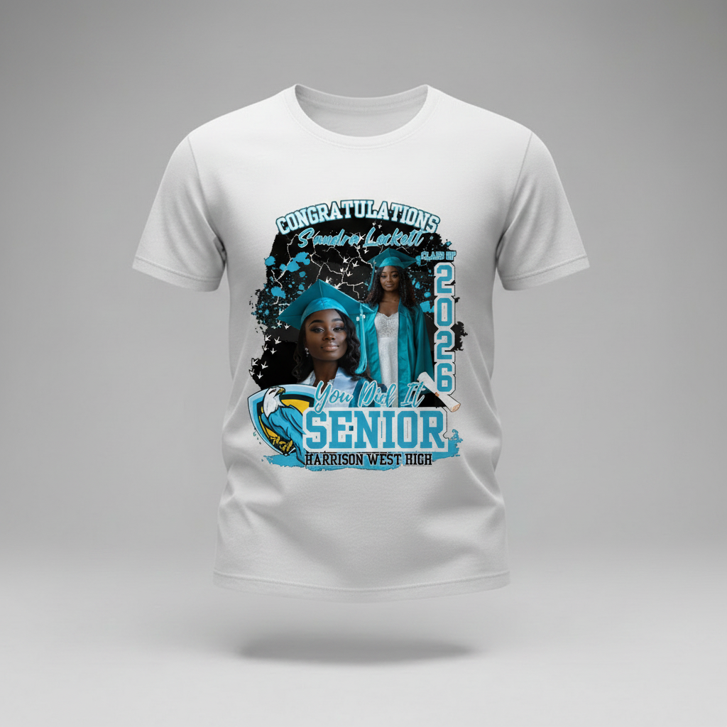 Turquoise Wave Graduation Shirt