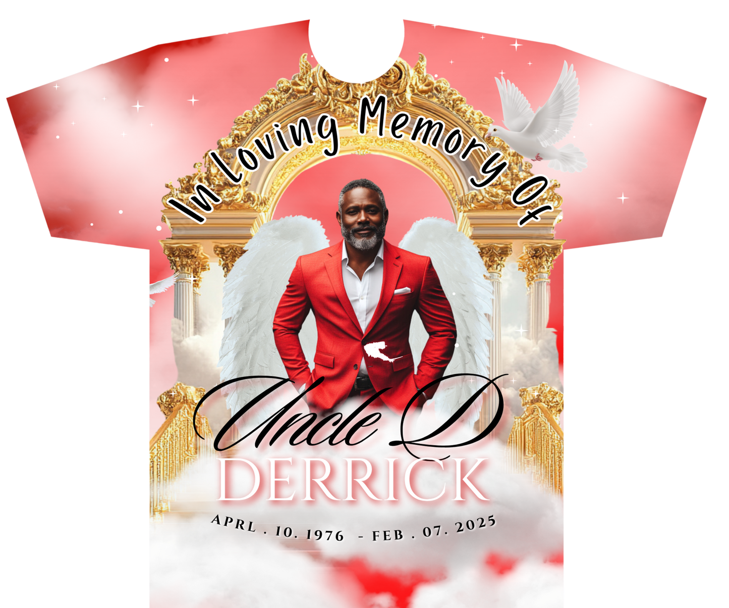 Red and Gold 3D Memorial Shirt