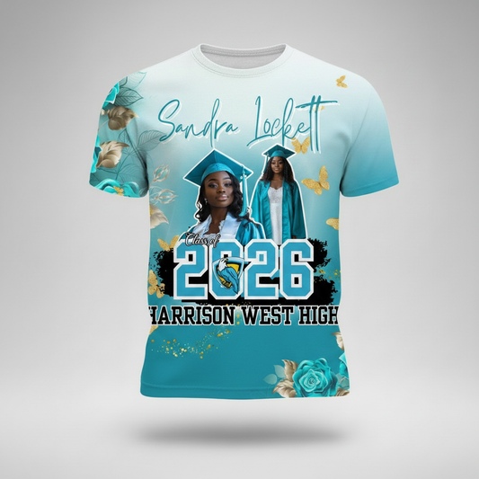 Turquoise Wave Graduation Shirt