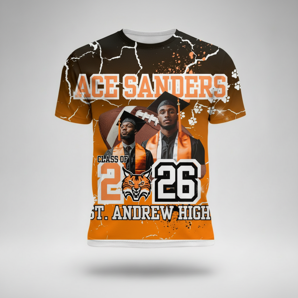 Orange Flame Graduation Shirt