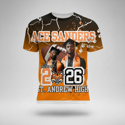 Orange Flame Graduation Shirt