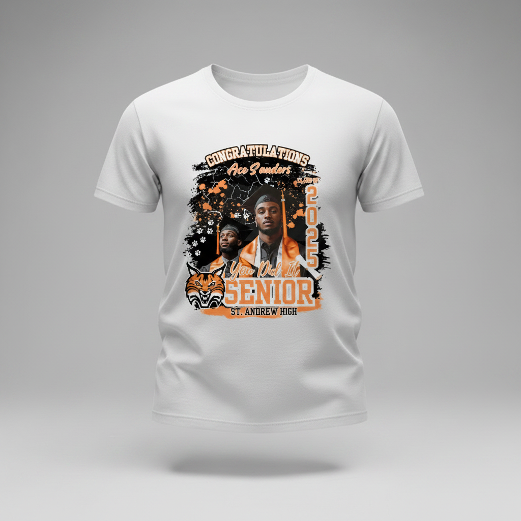Orange Flame Graduation Shirt