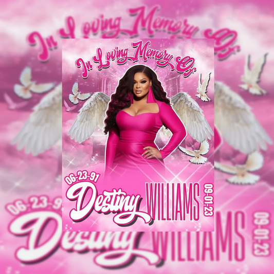 Single Editable Memorial Design (Pink)