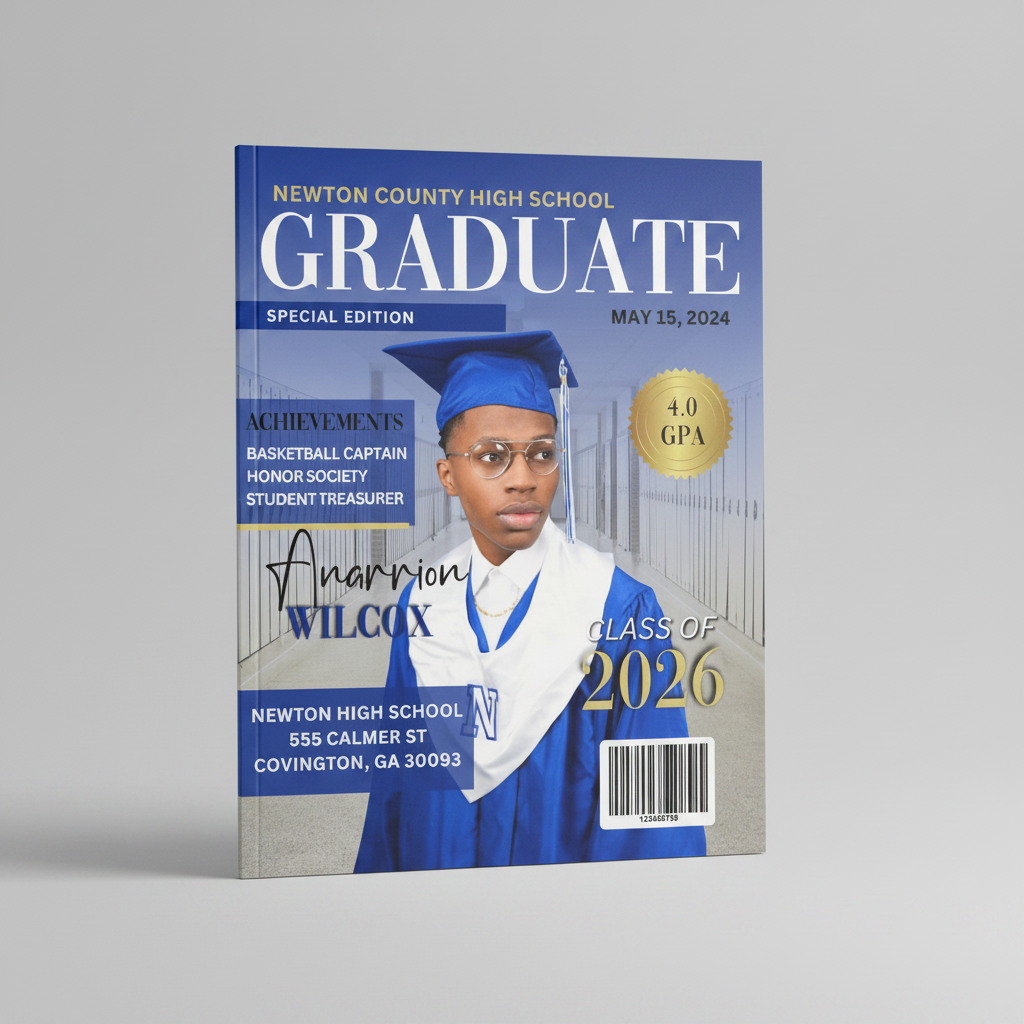 Custom Graduation Magazine Cover Design