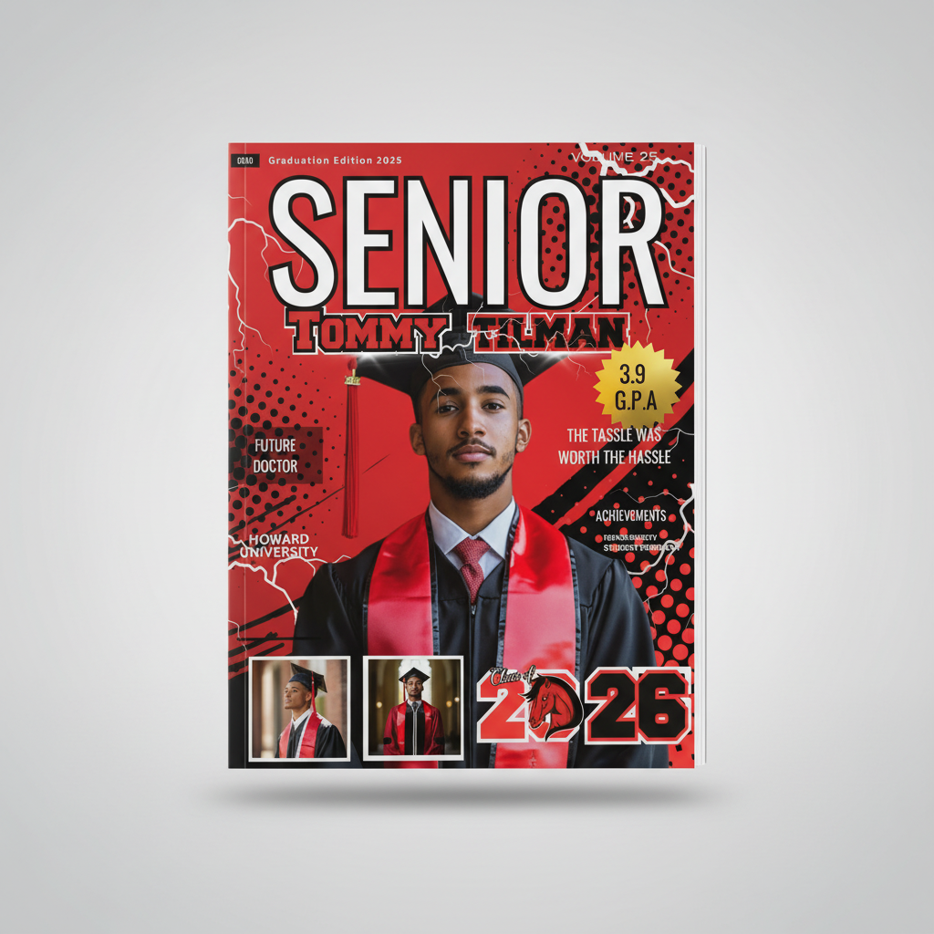 Custom Graduation Magazine Cover Design