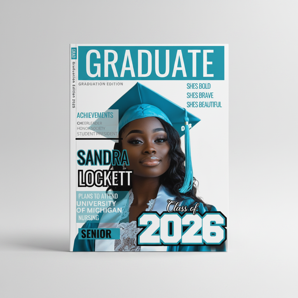 Custom Graduation Magazine Cover Design