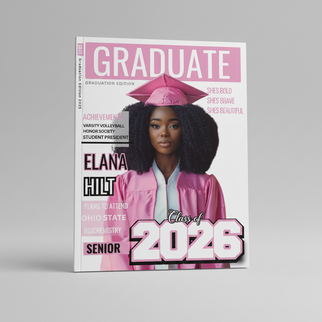 Custom Graduation Magazine Cover Design