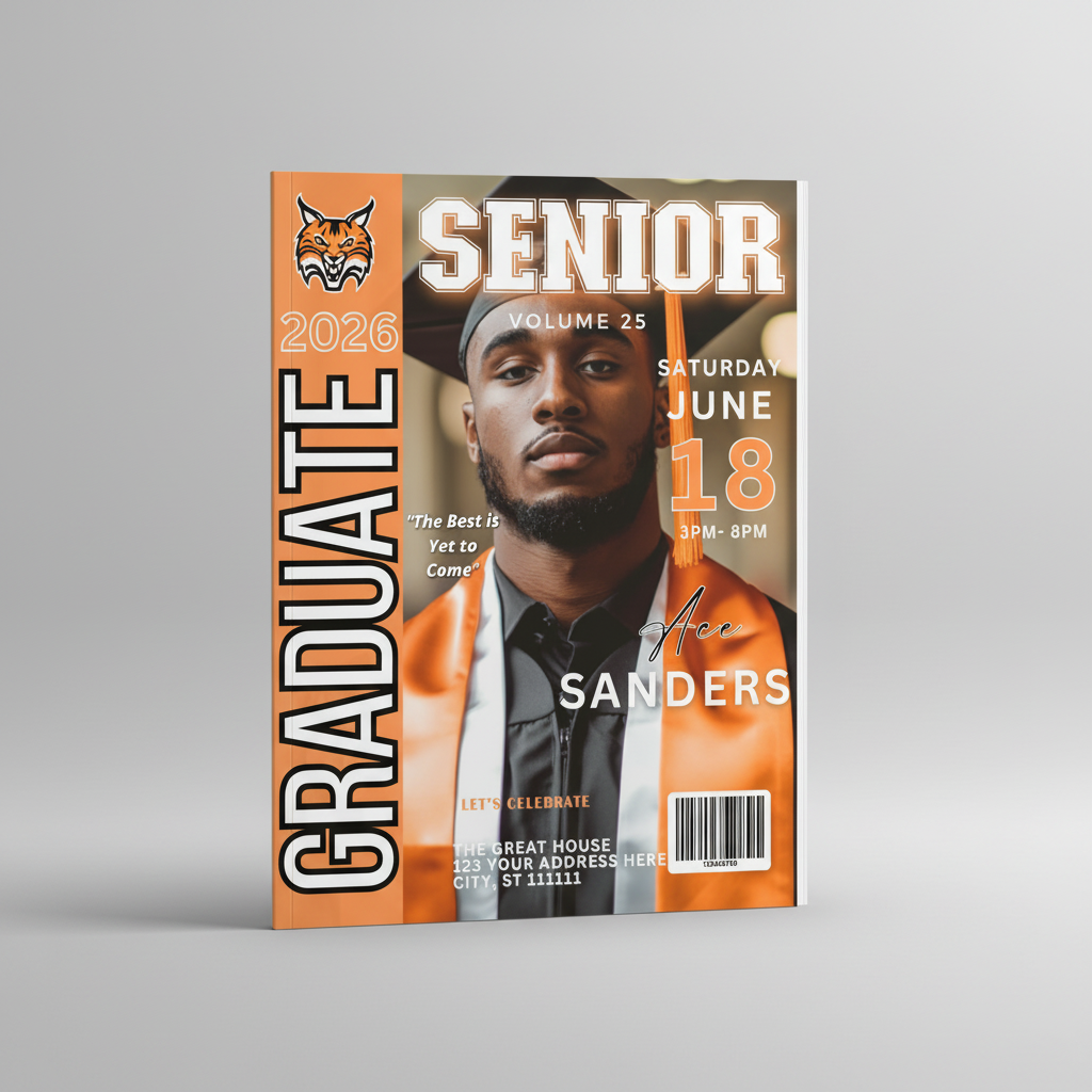 Custom Graduation Magazine Cover Design