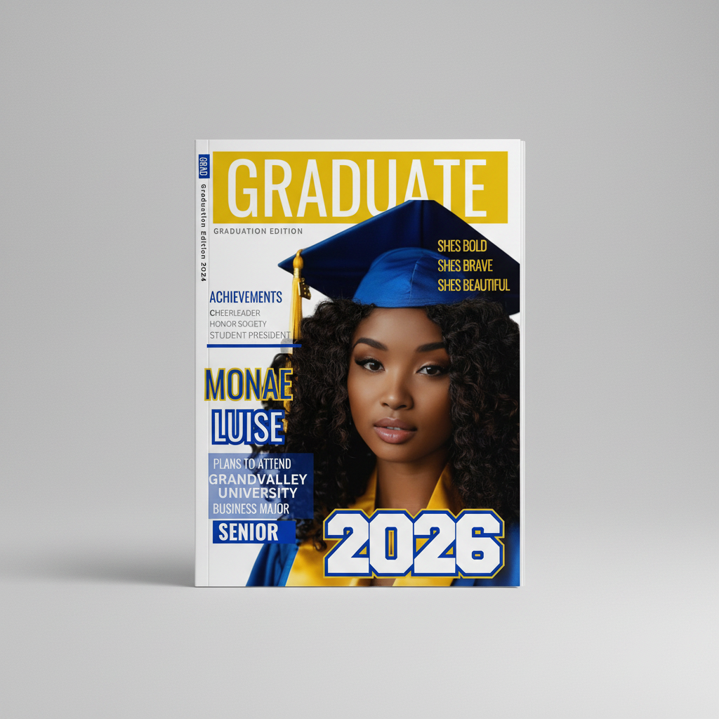 Custom Graduation Magazine Cover Design