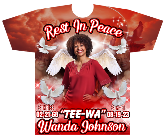 Red and White 3D Memorial Shirt